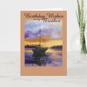 Sailboat, Birthday Card for a brother