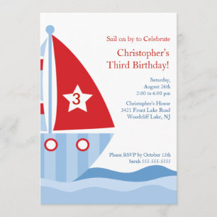 SAILBOAT Birthday Invitation