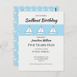 Sailboat Birthday Invitation Postcard