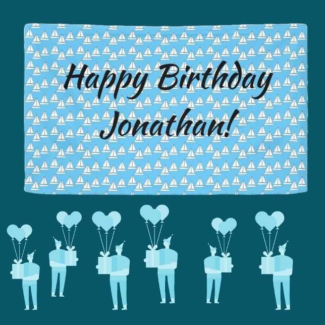 Sailboat Birthday Party Banner (Creator Uploaded)