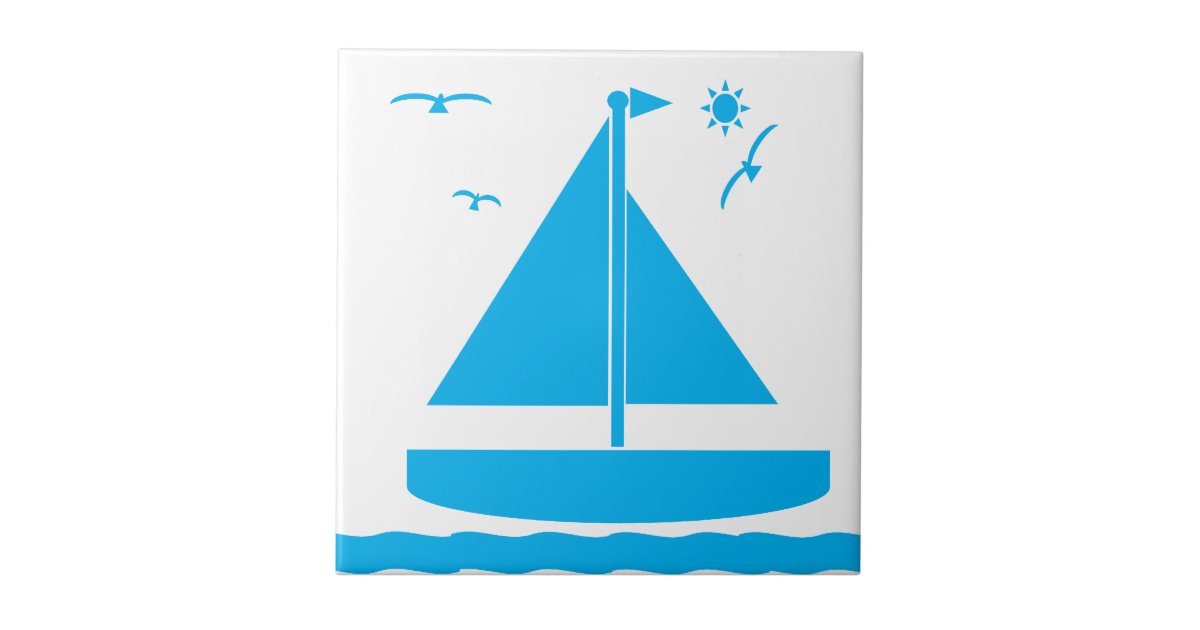 sailboat blue tile