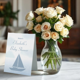 Sailboat Blue Watercolor Boy Baby Shower