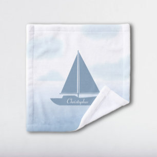 Sailboat Blue Watercolor Wash Cloth