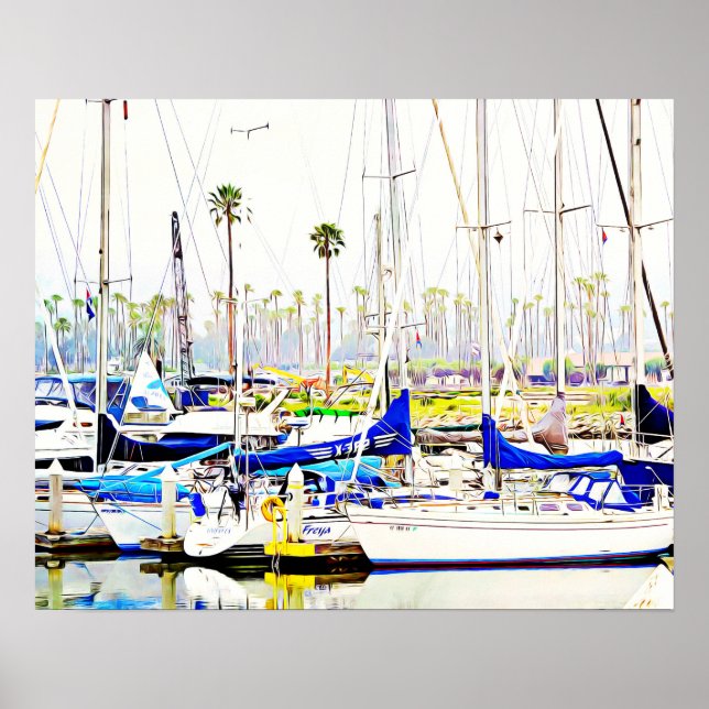 Sailboat Boat Marina Photographic Art Print (Front)