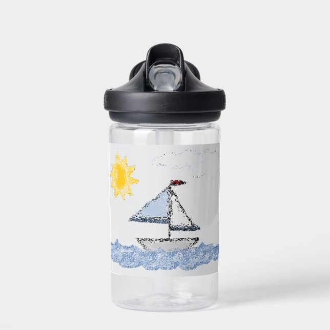 Sailboat Boats Water Bottle (Front)