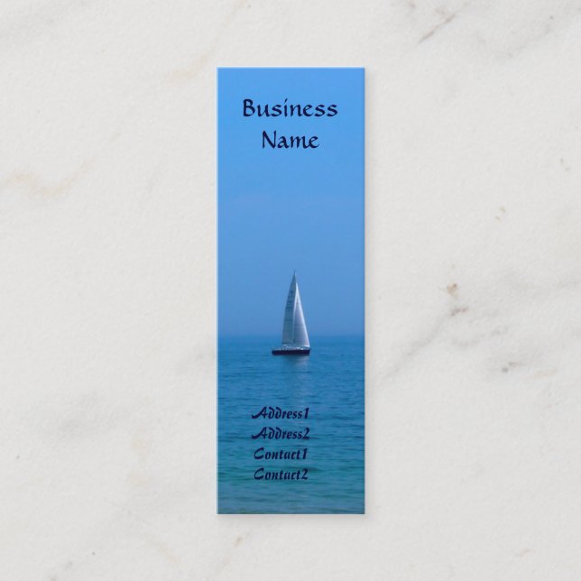 Sailboat Bookmark Business Cards (Front)