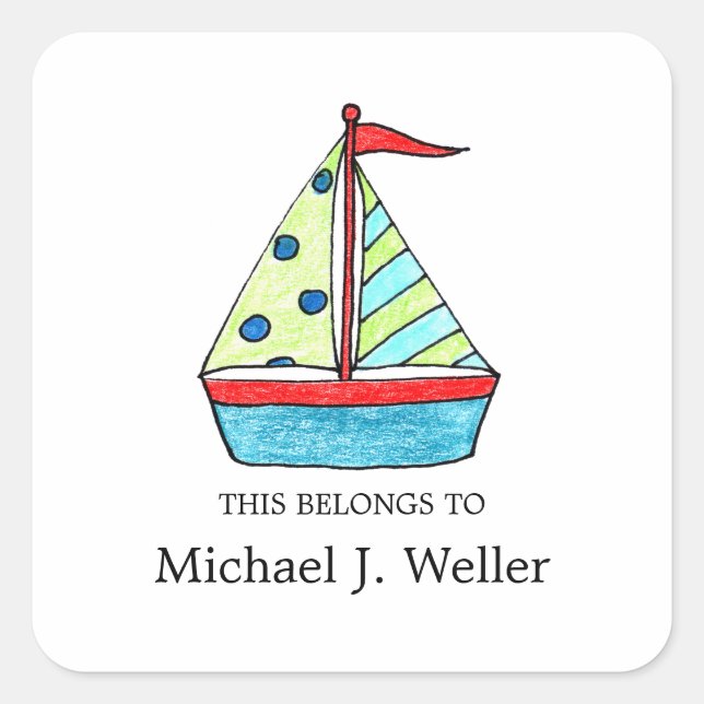 Sailboat Bookplates |  I.D. Labels (Front)