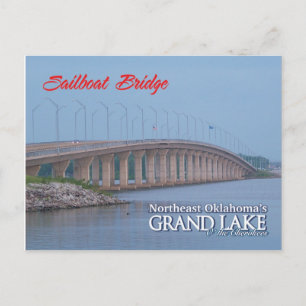 Sailboat Bridge Grove Oklahoma post card 16rev