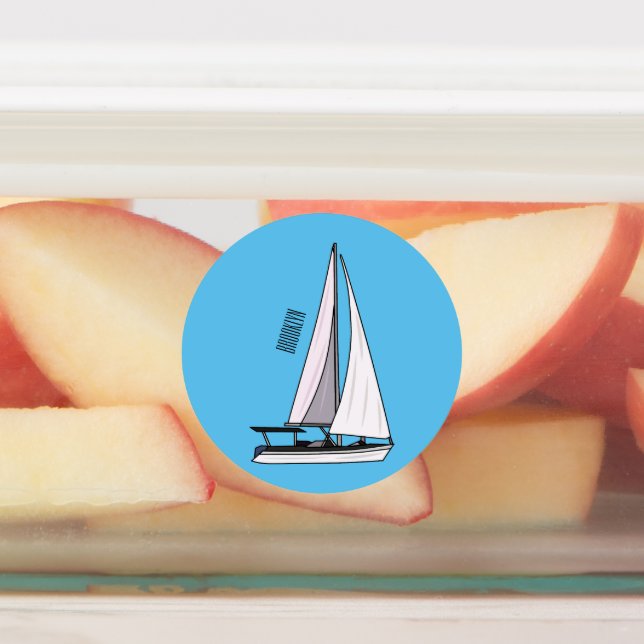Sailboat cartoon illustration (Affixed)