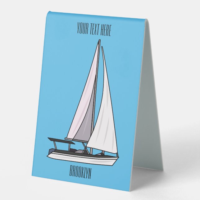 Sailboat cartoon illustration (Front)