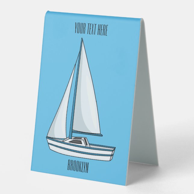 Sailboat cartoon illustration (Front)