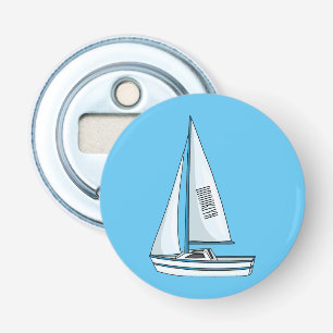Sailboat cartoon illustration bottle opener