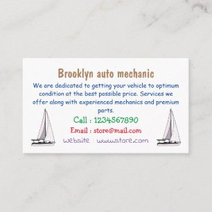 Sailboat cartoon illustration business card