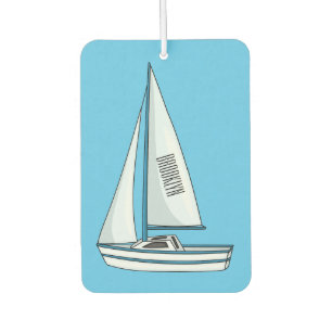 Sailboat cartoon illustration car air freshener