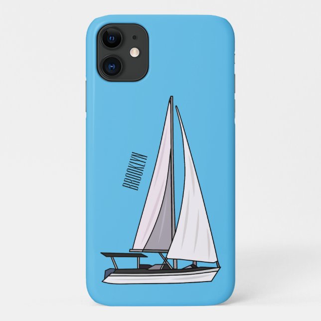 Sailboat cartoon illustration Case-Mate iPhone case (Back)