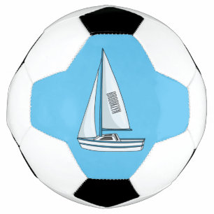Sailboat cartoon illustration football