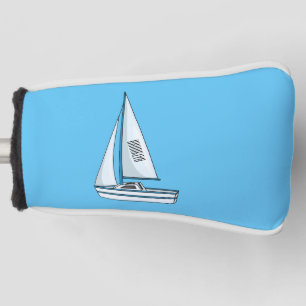 Sailboat cartoon illustration golf head cover