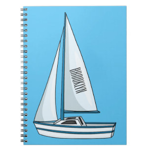 Sailboat cartoon illustration notebook