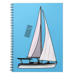 Sailboat cartoon illustration notebook