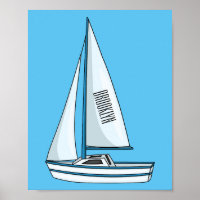 Sailboat cartoon illustration