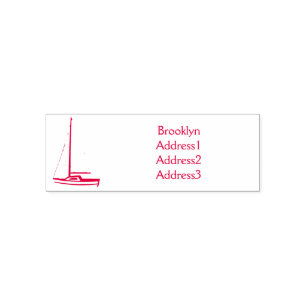Sailboat cartoon illustration self-inking stamp