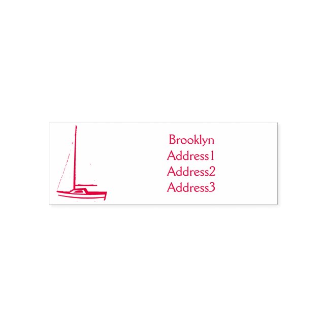 Sailboat cartoon illustration self-inking stamp (Design)