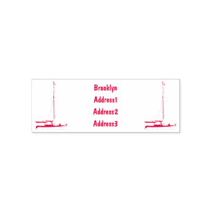 Sailboat cartoon illustration self-inking stamp