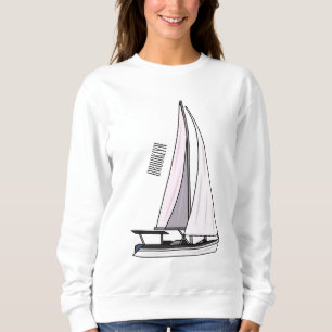 Sailboat cartoon illustration sweatshirt