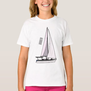 Sailboat cartoon illustration T-Shirt
