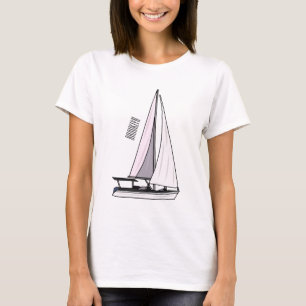Sailboat cartoon illustration T-Shirt