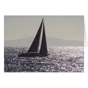 Sailboat & Catalina Island Card