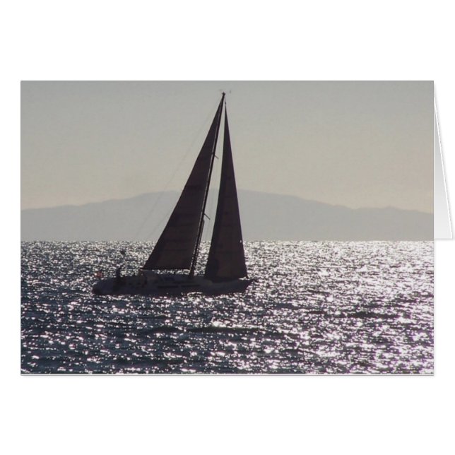 Sailboat & Catalina Island Card (Front Horizontal)