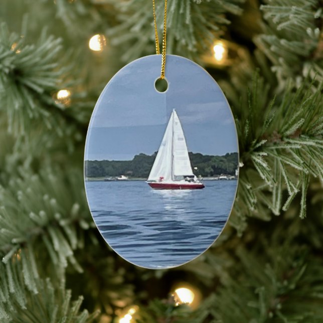 Sailboat  ceramic ornament (Tree)