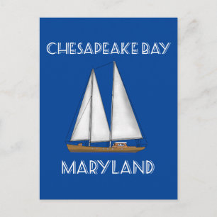 Sailboat Chesapeake Bay Maryland Postcard