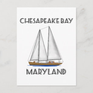 Sailboat Chesapeake Bay Maryland Postcard