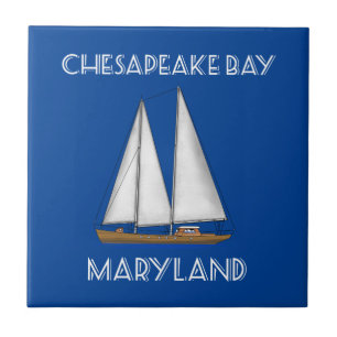 Sailboat Chesapeake Bay Maryland Tile