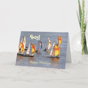 Sailboat Christmas, Happy Holidays, Ahoy! Holiday Card