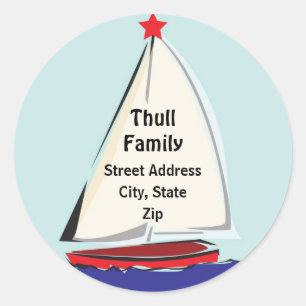 Sailboat Classic Round Sticker