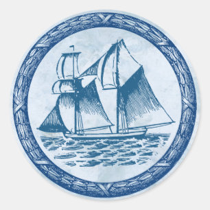 Sailboat Classic Round Sticker