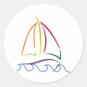 Sailboat Classic Round Sticker