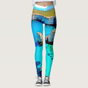 Sailboat Cliffside Sanctuary Art Leggings