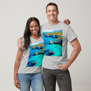 Sailboat Cliffside Sanctuary Art T-Shirt