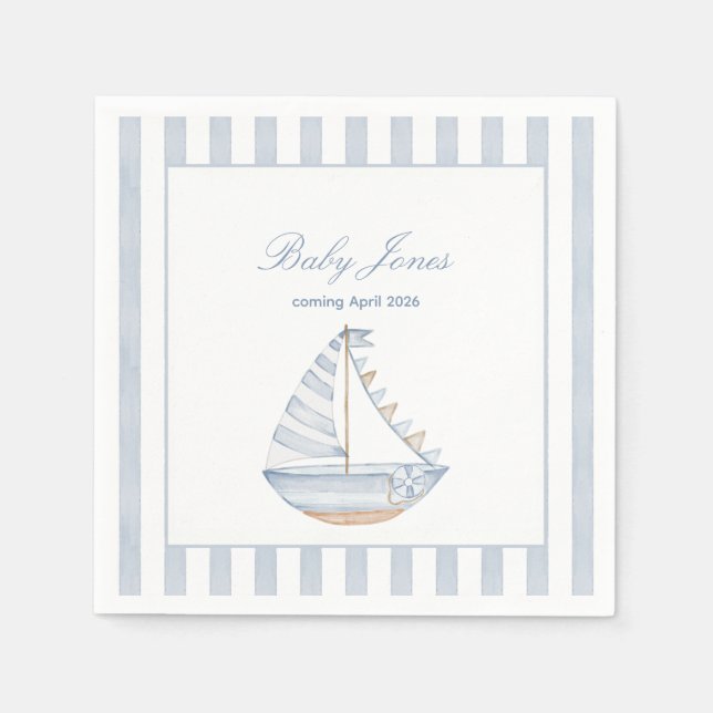 Sailboat Cocktail Napkin (Front)