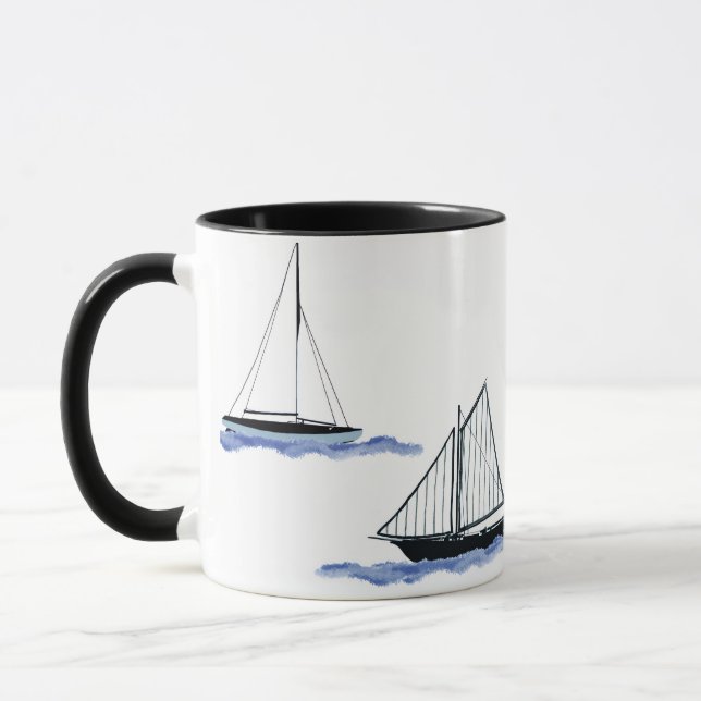 sailboat coffee cup mug (Left)
