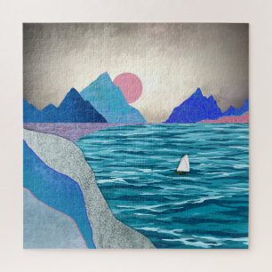 Sailboat Cove Landscape Jigsaw Puzzle