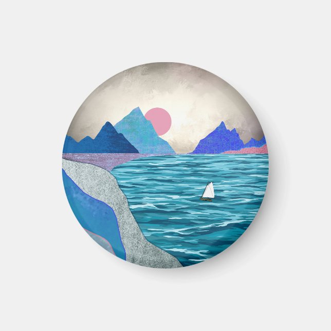 Sailboat Cove Landscape Magnet (Front)