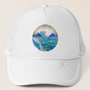 Sailboat Cove Landscape Trucker Hat