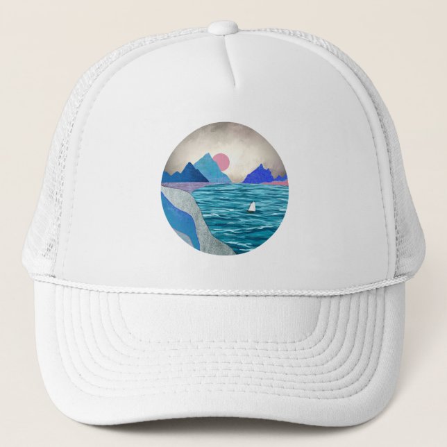 Sailboat Cove Landscape Trucker Hat (Front)