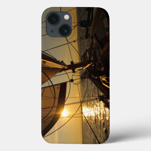Sailboat Deck, Heading Into Setting Sun Case-Mate iPhone Case (Back)