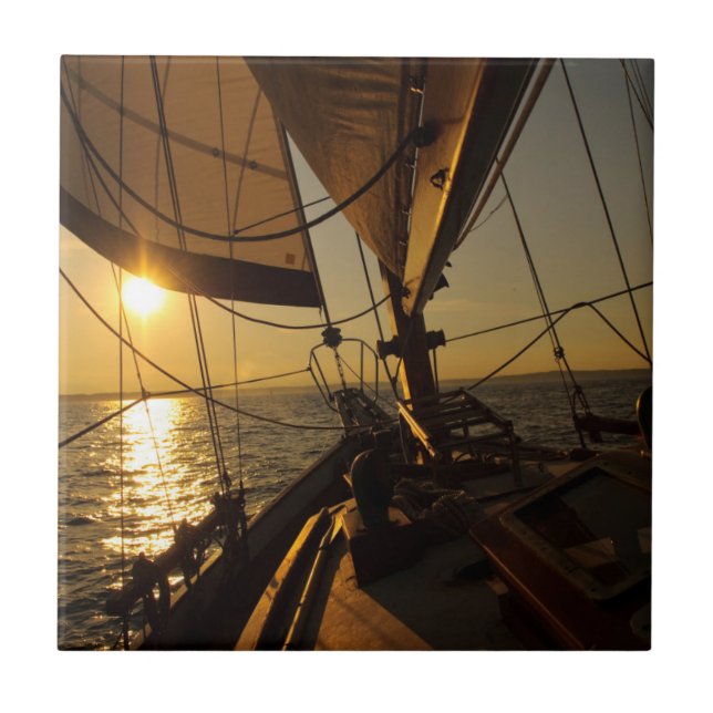 Sailboat Deck, Heading Into Setting Sun Tile (Front)